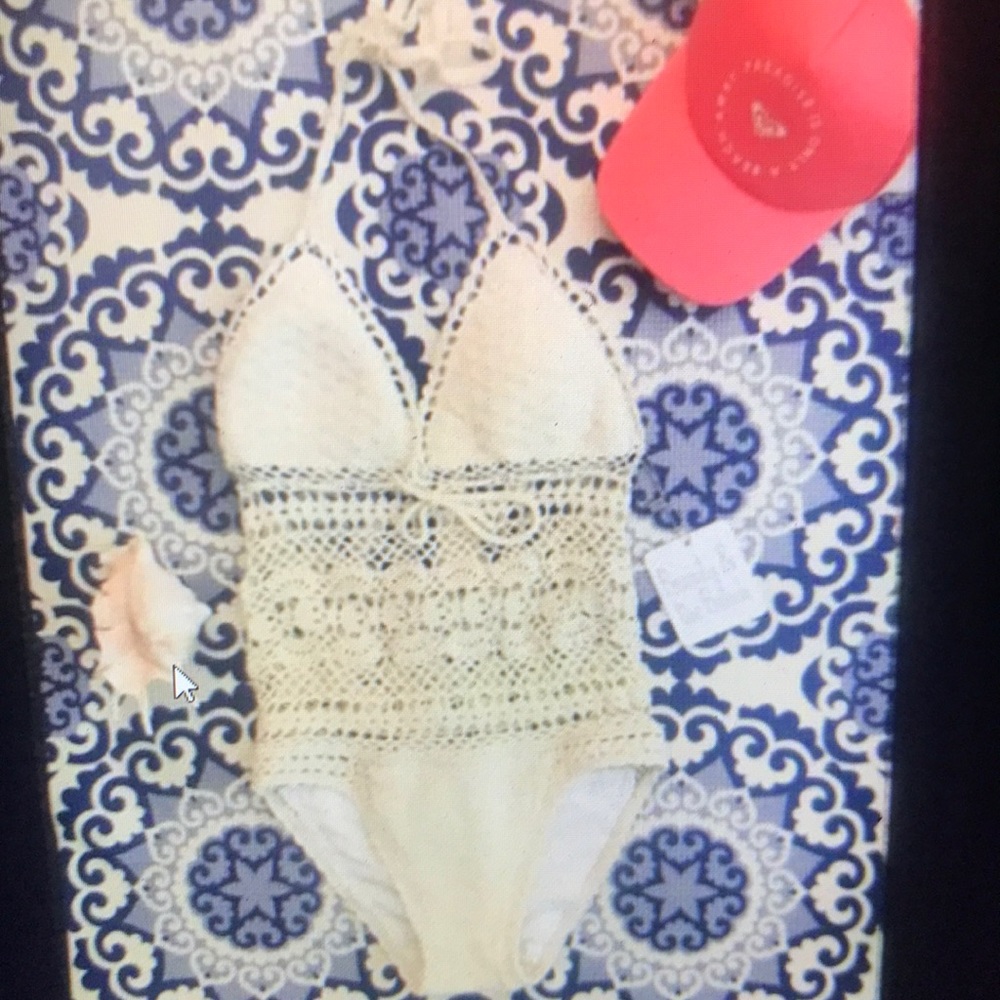 White Crocheted Beauty and the Beach Bathing suit